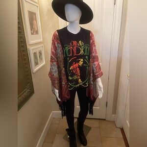 One of a kind Custom Jimi Hendrix Poncho Top